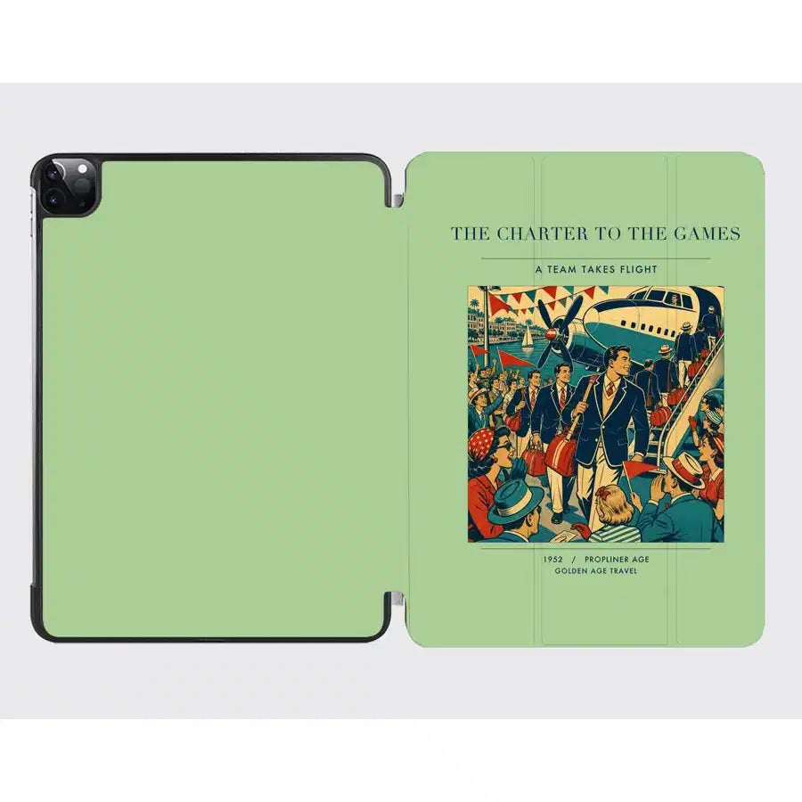VINTAGE G4103 - The Charter To The Games - Designed iPad & Samsung Tablet Cases design on lightgreen ipad