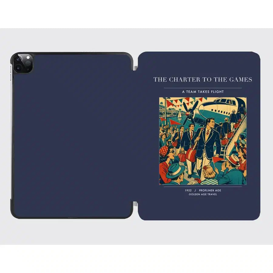 VINTAGE G4103 - The Charter To The Games - Designed iPad & Samsung Tablet Cases design on navyblue ipad