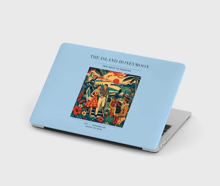 VINTAGE G4104 - The Island Honeymoon - Designed MacBook Cases design on lightblue