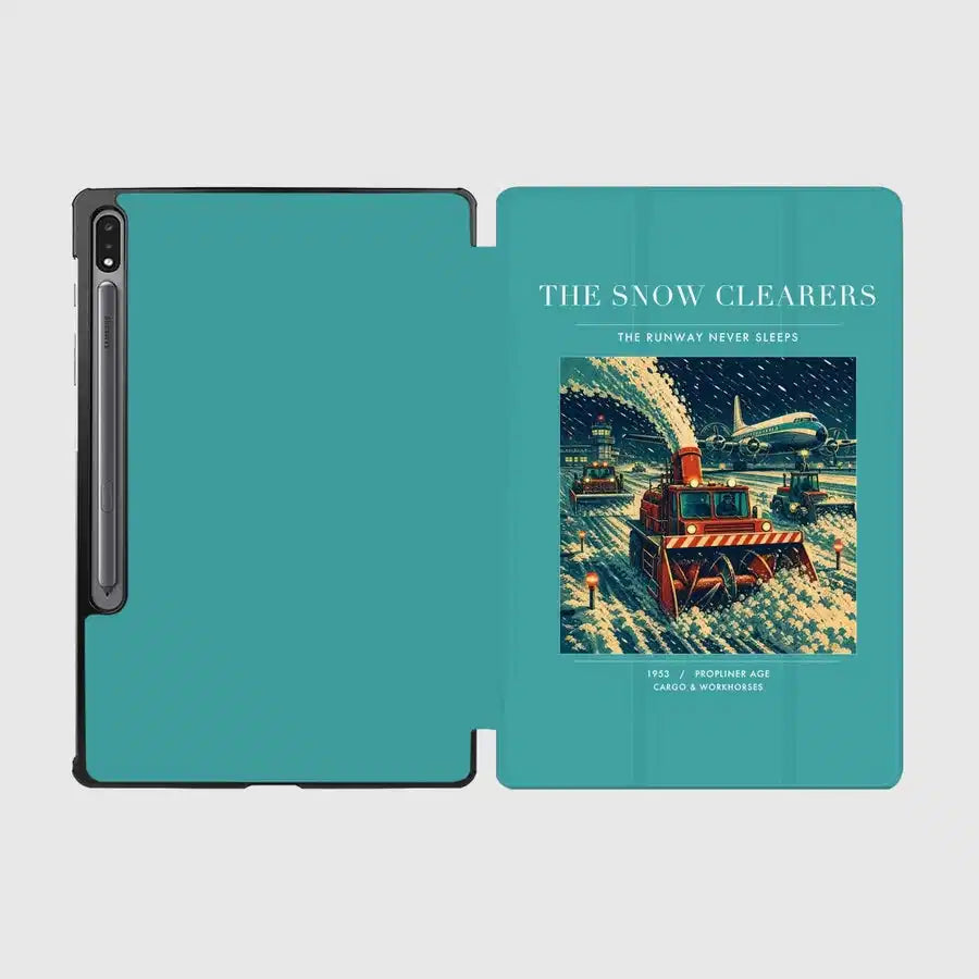 VINTAGE G4105 - The Snow Clearers - Designed iPad & Samsung Tablet Cases design on turquoise samsung