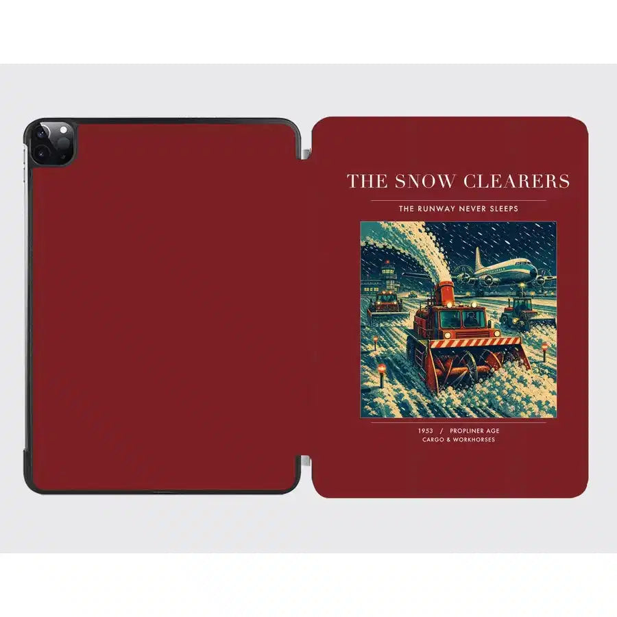VINTAGE G4105 - The Snow Clearers - Designed iPad & Samsung Tablet Cases design on darkred ipad