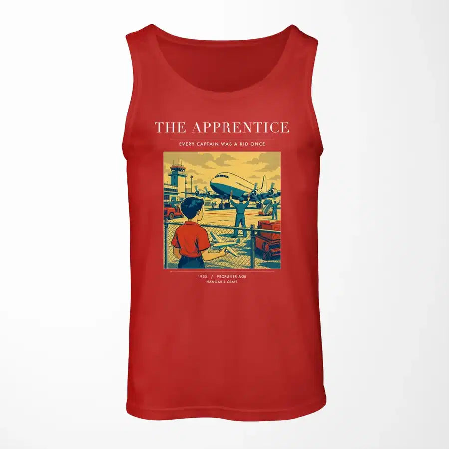 VINTAGE G4108 - The Apprentice - Designed Tank Tops design on red