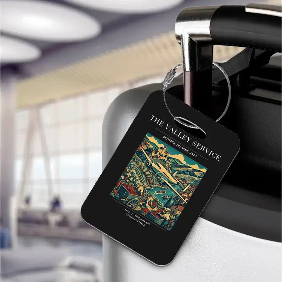 VINTAGE G4110 - The Valley Service - Acrylic Luggage Tags design on black