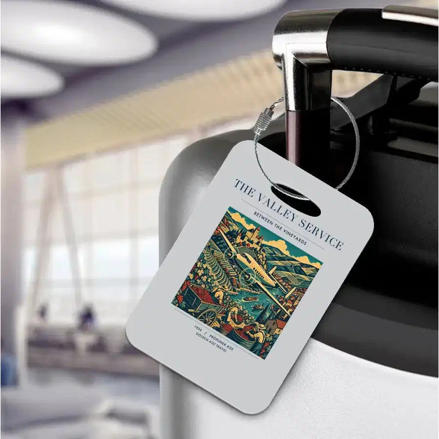 VINTAGE G4110 - The Valley Service - Acrylic Luggage Tags design on lightgray