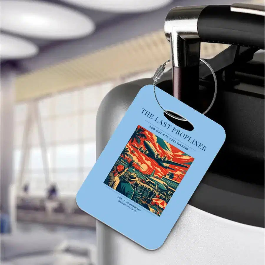 VINTAGE G4112 - The Last Propliner - Acrylic Luggage Tags design on lightblue