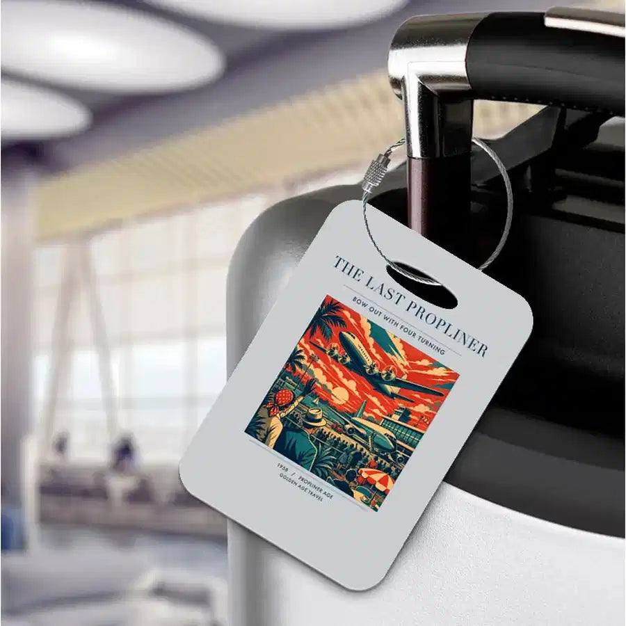 VINTAGE G4112 - The Last Propliner - Acrylic Luggage Tags design on lightgray