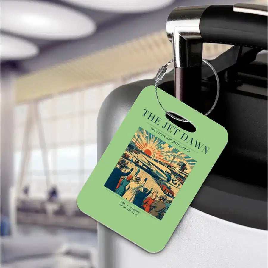 VINTAGE G4113 - The Jet Dawn - Acrylic Luggage Tags design on lightgreen