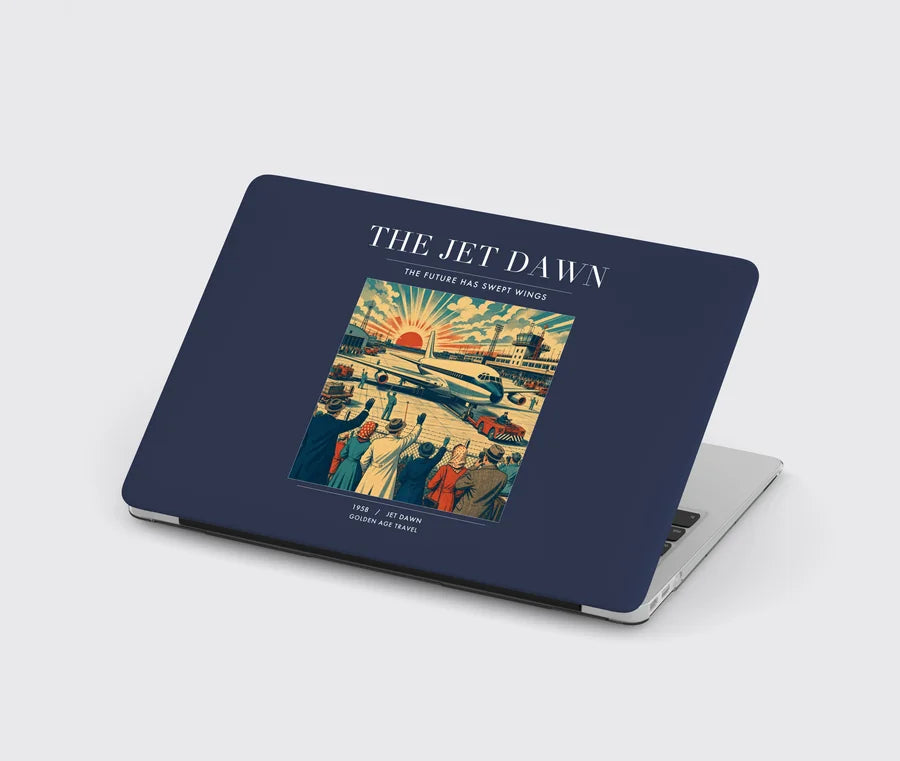 VINTAGE G4113 - The Jet Dawn - Designed MacBook Cases design on navyblue