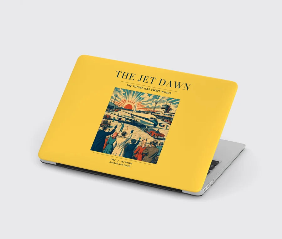 VINTAGE G4113 - The Jet Dawn - Designed MacBook Cases design on yellow