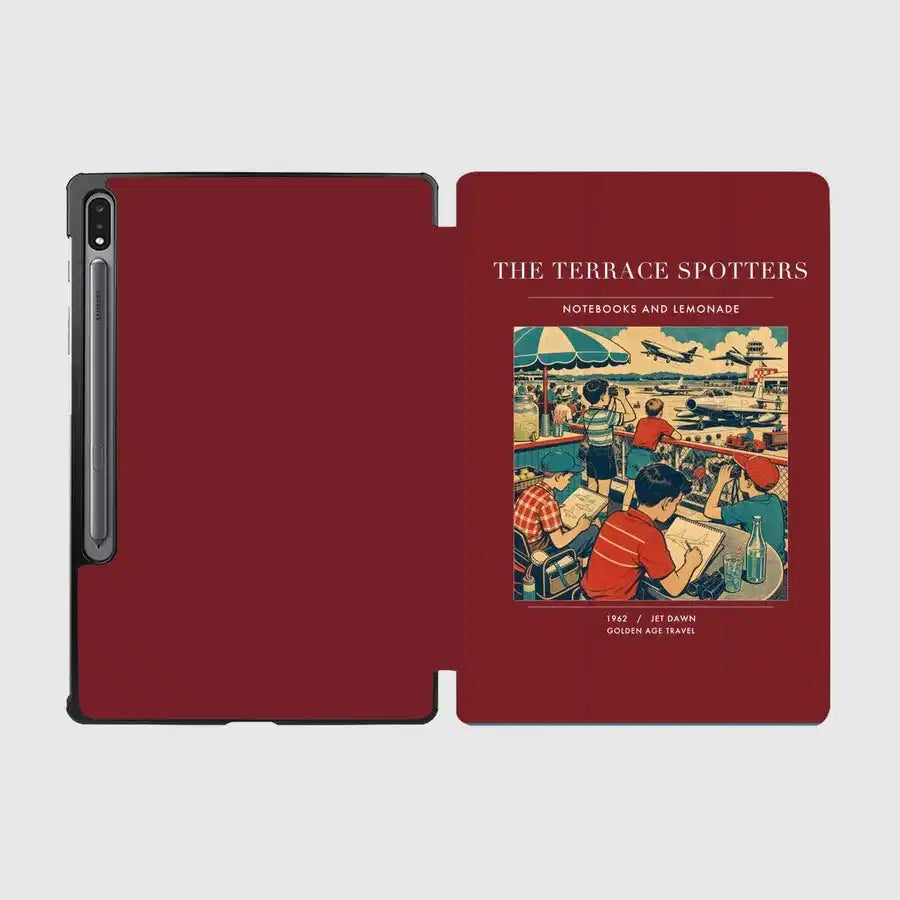 VINTAGE G4114 - The Terrace Spotters - Designed iPad & Samsung Tablet Cases design on darkred samsung