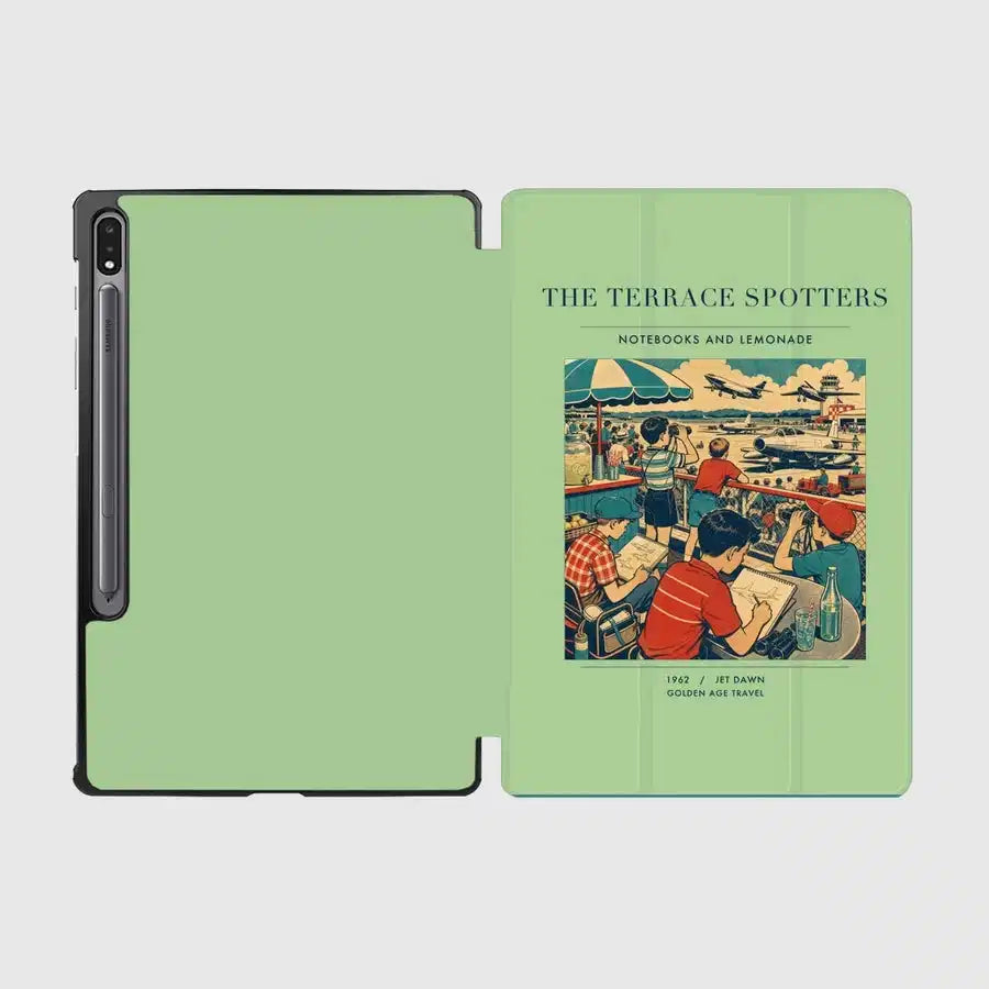 VINTAGE G4114 - The Terrace Spotters - Designed iPad & Samsung Tablet Cases design on lightgreen samsung