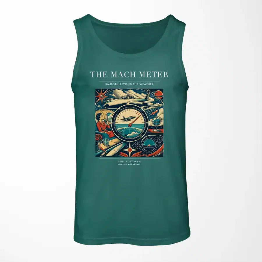 VINTAGE G4115 - The Mach Meter - Designed Tank Tops design on green