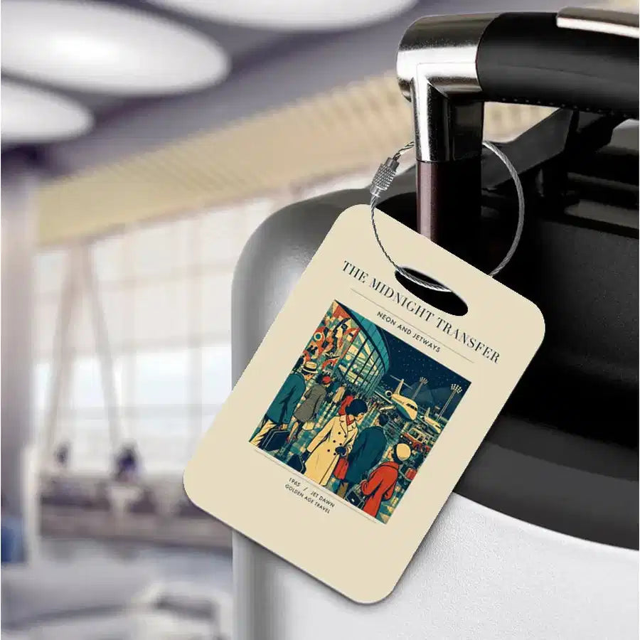 VINTAGE G4117 - The Midnight Transfer - Acrylic Luggage Tags design on beige