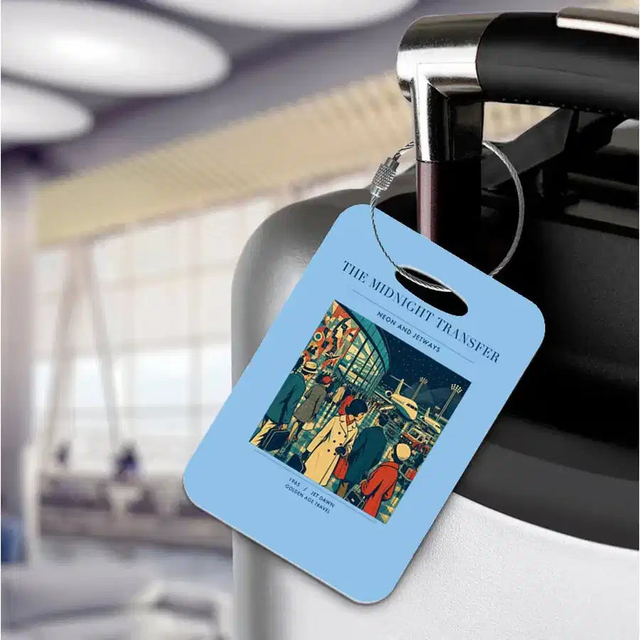 VINTAGE G4117 - The Midnight Transfer - Acrylic Luggage Tags design on lightblue
