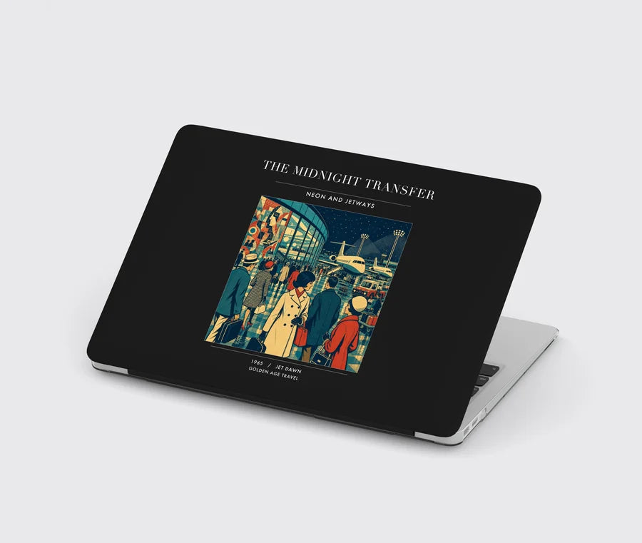 VINTAGE G4117 - The Midnight Transfer - Designed MacBook Cases design on black
