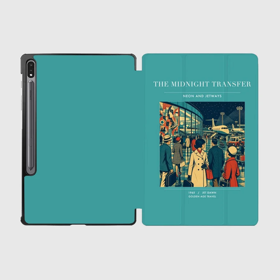 VINTAGE G4117 - The Midnight Transfer - Designed iPad & Samsung Tablet Cases design on turquoise samsung