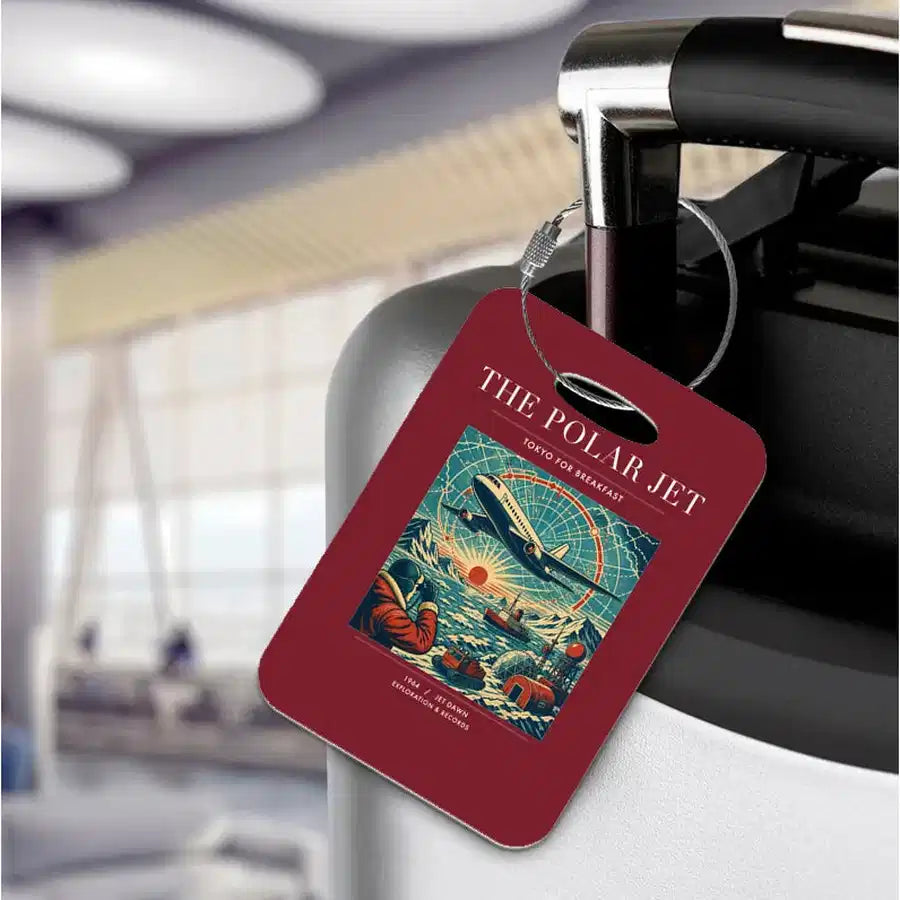 VINTAGE G4119 - The Polar Jet - Acrylic Luggage Tags design on darkred