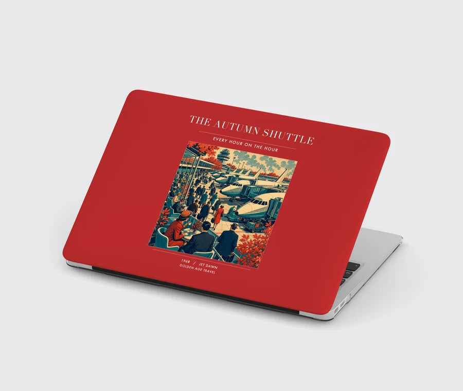 VINTAGE G4120 - The Autumn Shuttle - Designed MacBook Cases design on red