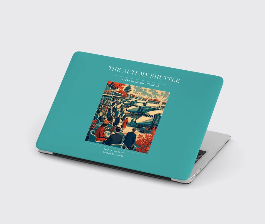 VINTAGE G4120 - The Autumn Shuttle - Designed MacBook Cases design on turquoise