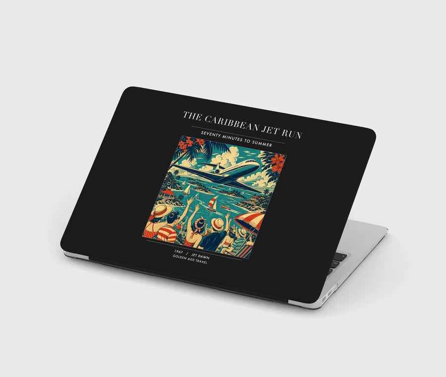 VINTAGE G4122 - The Caribbean Jet Run - Designed MacBook Cases design on black