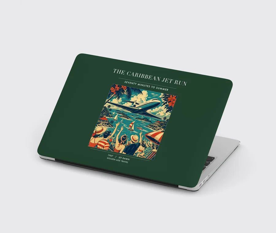 VINTAGE G4122 - The Caribbean Jet Run - Designed MacBook Cases design on darkgreen