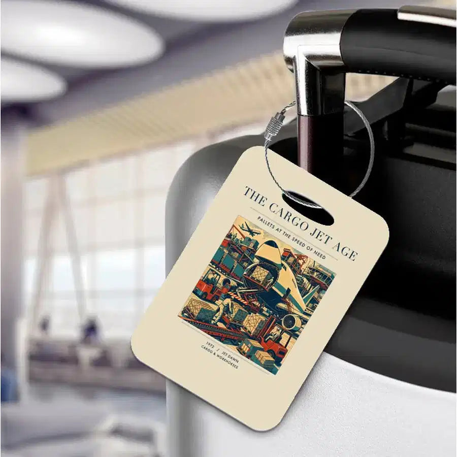 VINTAGE G4125 - The Cargo Jet Age - Acrylic Luggage Tags design on beige