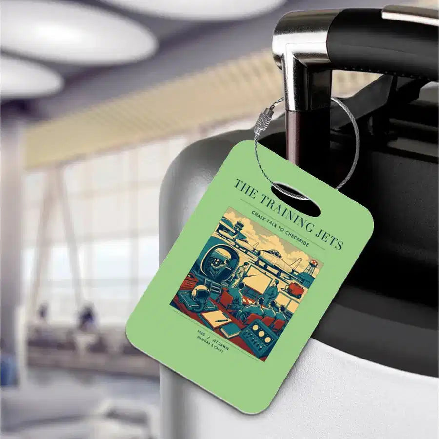 VINTAGE G4126 - The Training Jets - Acrylic Luggage Tags design on lightgreen