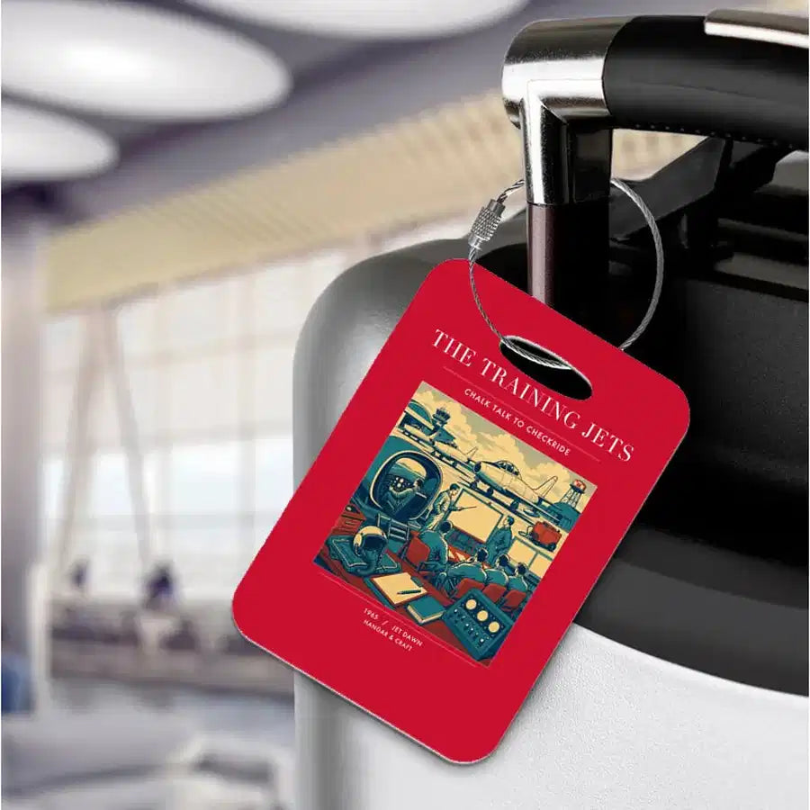 VINTAGE G4126 - The Training Jets - Acrylic Luggage Tags design on red