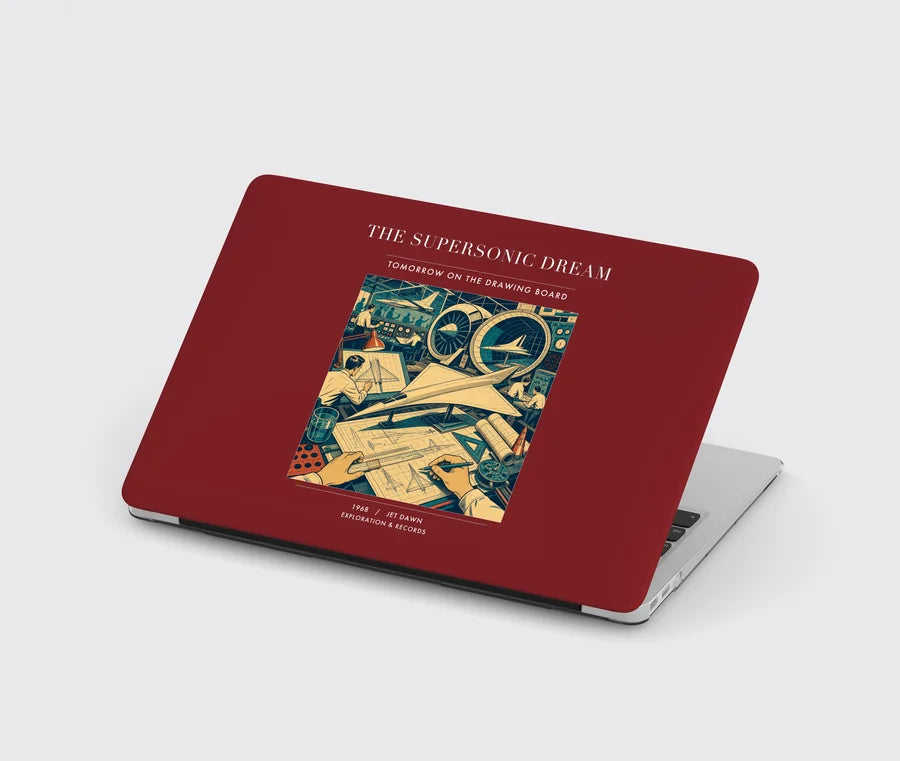 VINTAGE G4128 - The Supersonic Dream - Designed MacBook Cases design on darkred