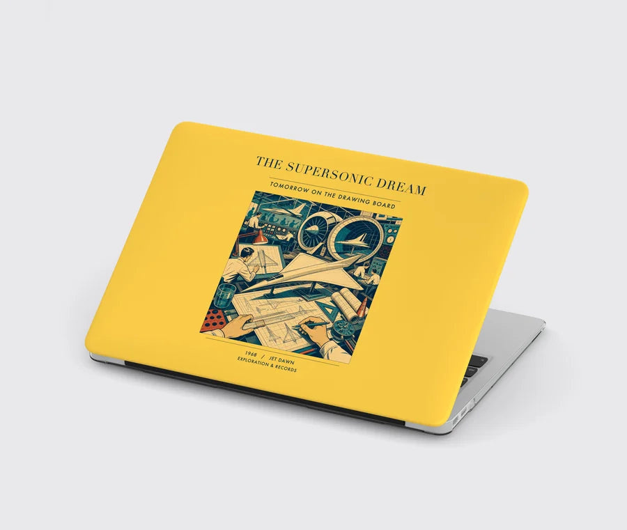 VINTAGE G4128 - The Supersonic Dream - Designed MacBook Cases design on yellow