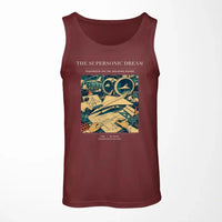 Thumbnail for VINTAGE G4128 - The Supersonic Dream - Designed Tank Tops design on darkred