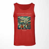 Thumbnail for VINTAGE G4130 - The Winter Games Lift - Designed Tank Tops design on red