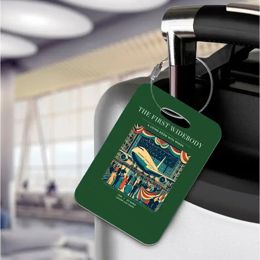 VINTAGE G4134 - The First Widebody - Acrylic Luggage Tags design on darkgreen
