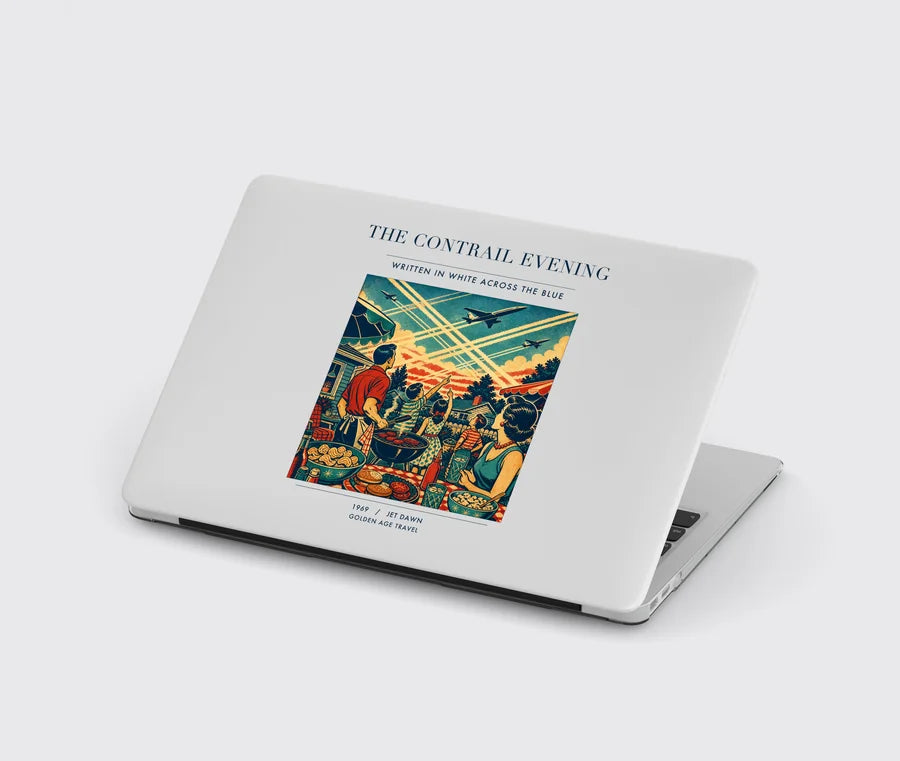 VINTAGE G4135 - The Contrail Evening - Designed MacBook Cases design on lightgray
