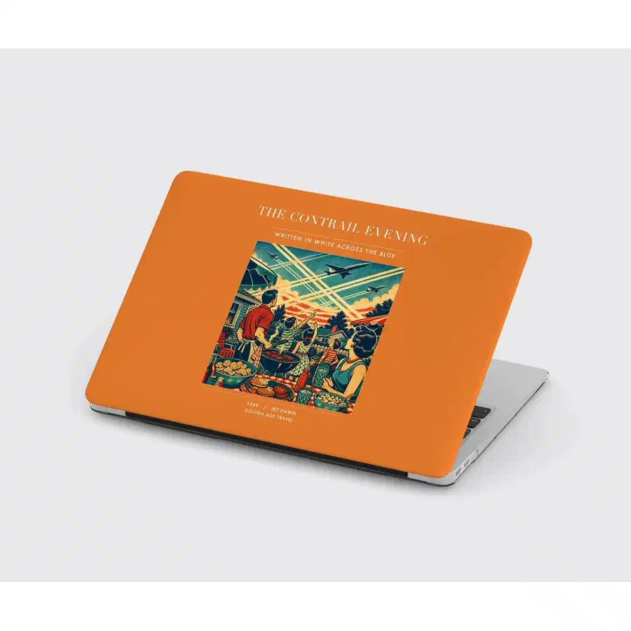 VINTAGE G4135 - The Contrail Evening - Designed MacBook Cases design on orange