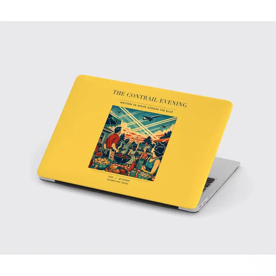 VINTAGE G4135 - The Contrail Evening - Designed MacBook Cases design on yellow