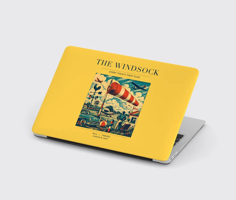 VINTAGE G4136 - The Windsock - Designed MacBook Cases design on yellow