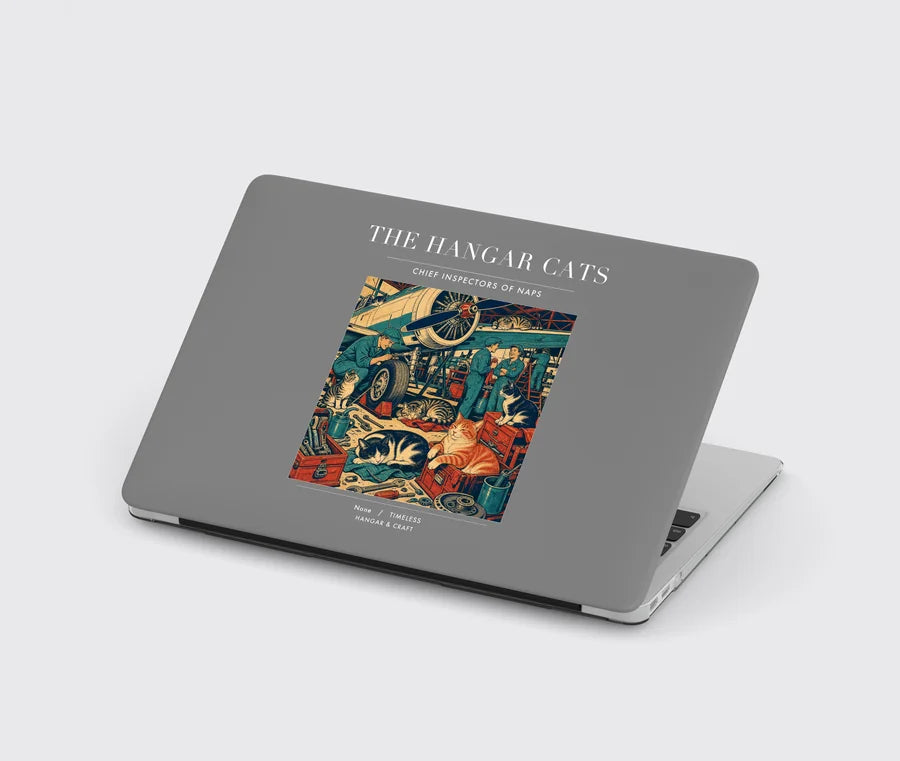 VINTAGE G4137 - The Hangar Cats - Designed MacBook Cases design on gray