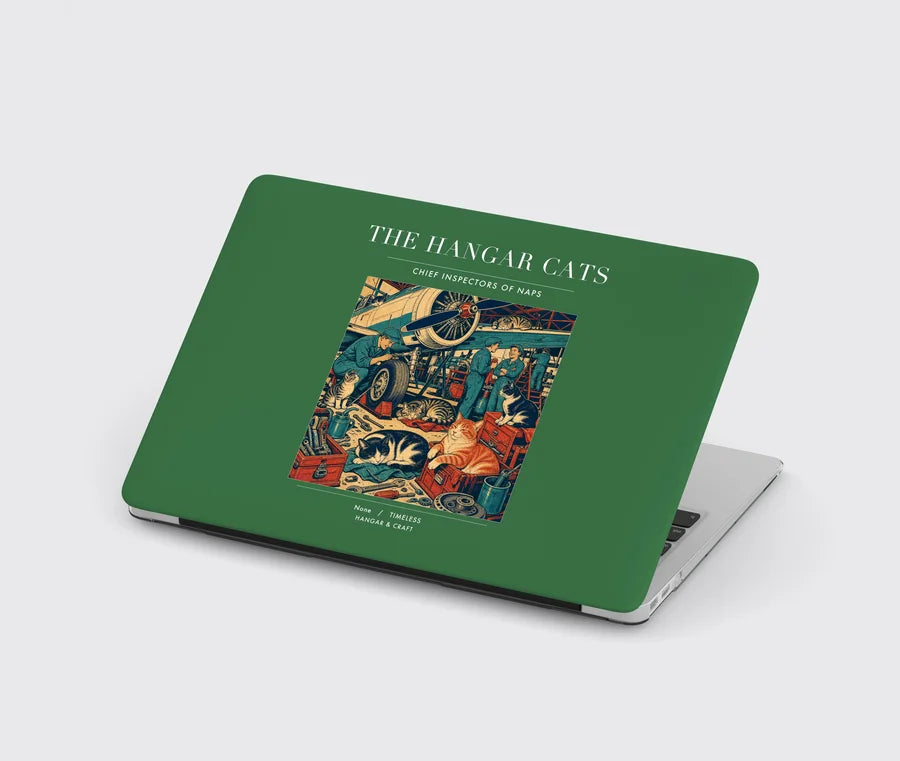 VINTAGE G4137 - The Hangar Cats - Designed MacBook Cases design on green