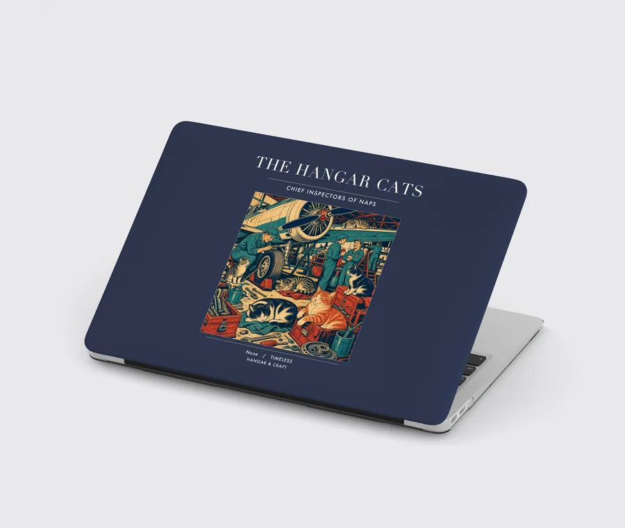 VINTAGE G4137 - The Hangar Cats - Designed MacBook Cases design on navyblue