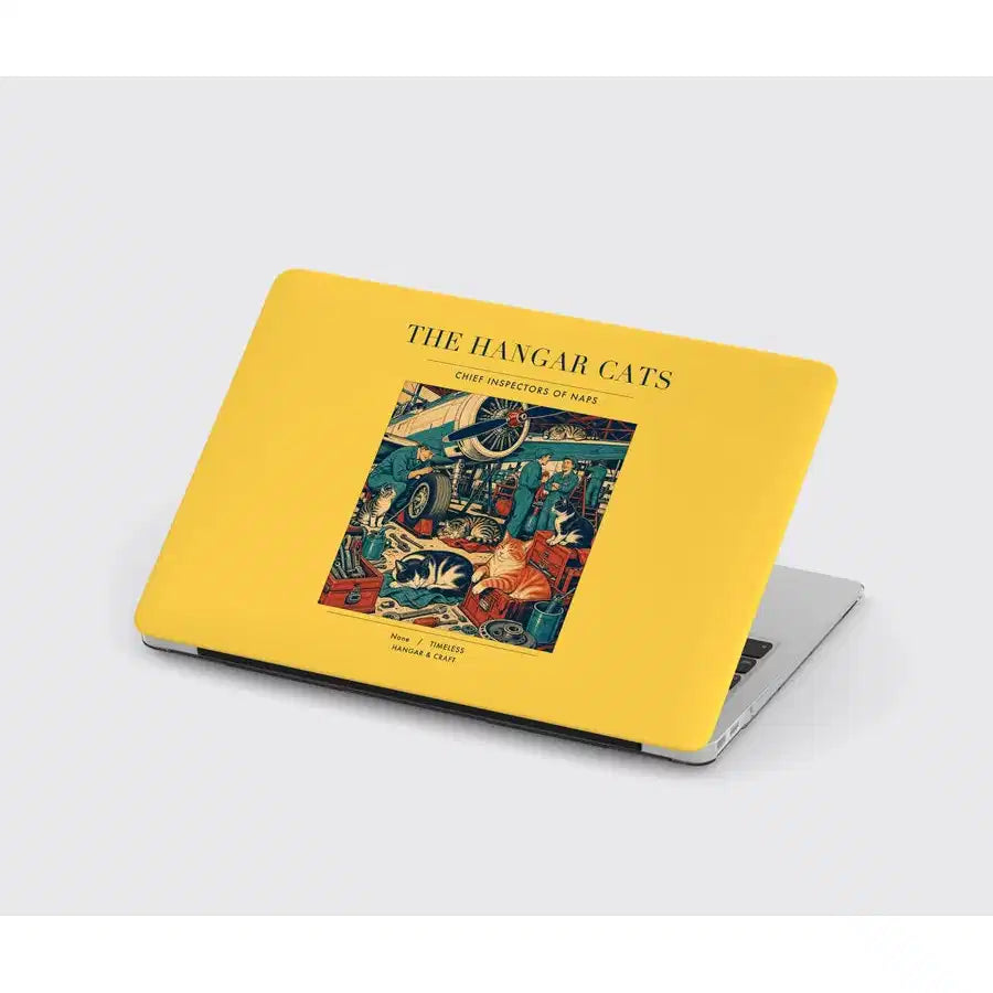 VINTAGE G4137 - The Hangar Cats - Designed MacBook Cases design on yellow