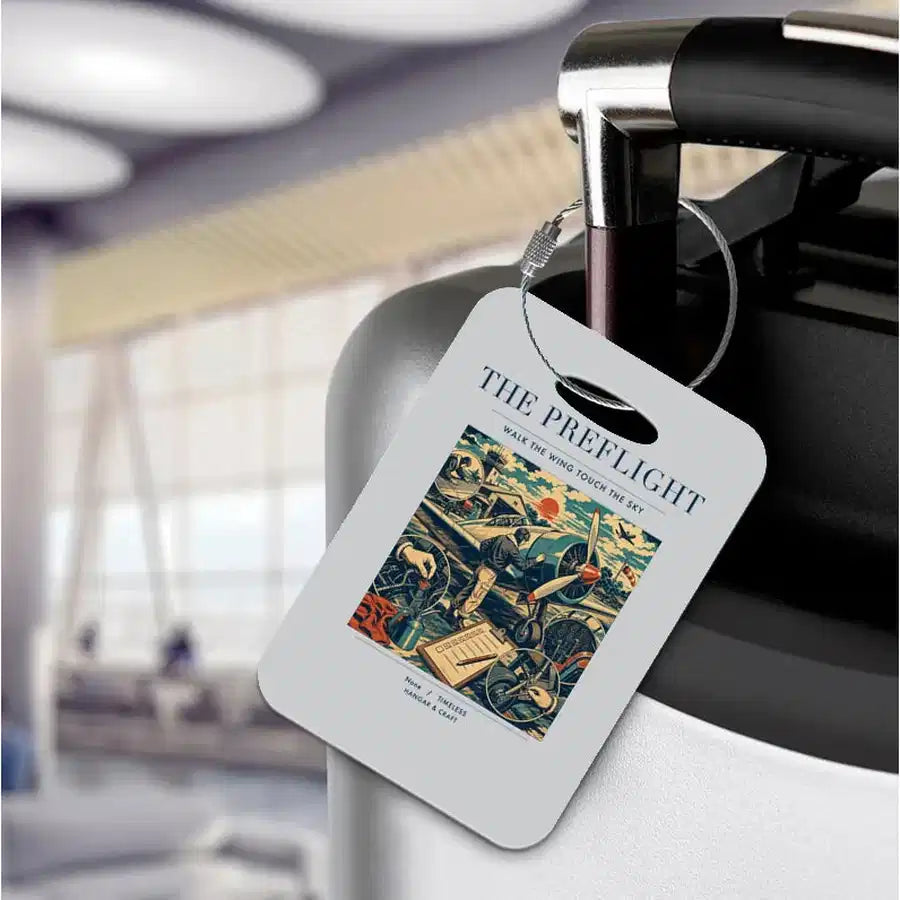 VINTAGE G4138 - The Preflight - Acrylic Luggage Tags design on lightgray