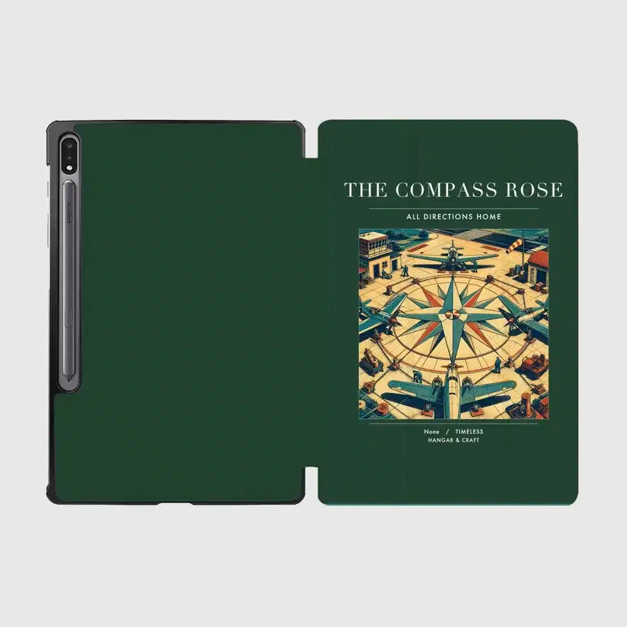 VINTAGE G4139 - The Compass Rose - Designed iPad & Samsung Tablet Cases design on darkgreen samsung