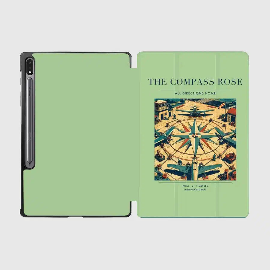 VINTAGE G4139 - The Compass Rose - Designed iPad & Samsung Tablet Cases design on lightgreen samsung