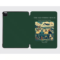 Thumbnail for VINTAGE G4140 - The Old Timers' Bench - Designed iPad & Samsung Tablet Cases design on darkgreen ipad