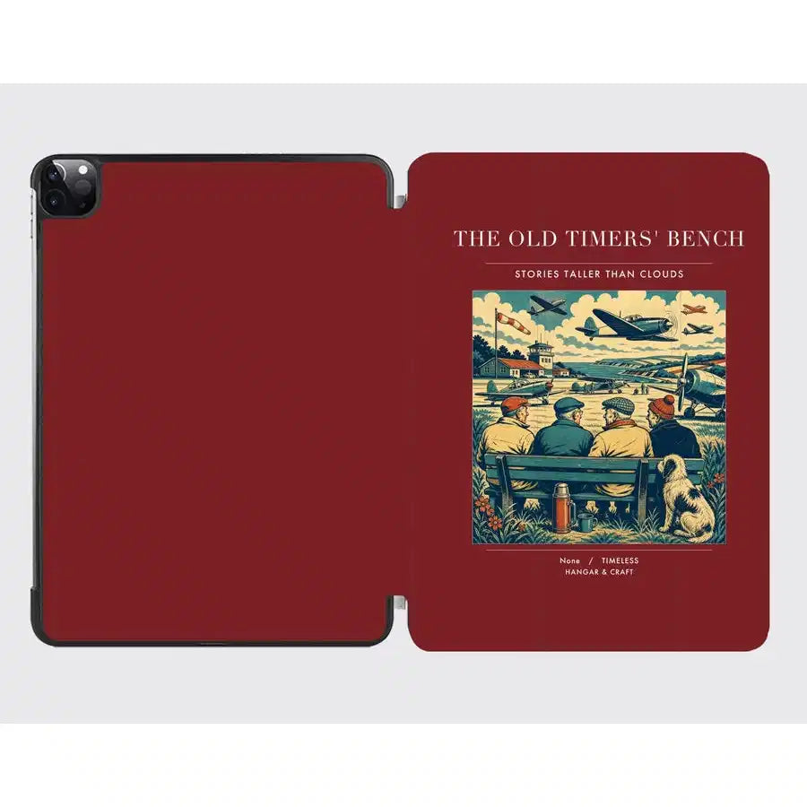 VINTAGE G4140 - The Old Timers' Bench - Designed iPad & Samsung Tablet Cases design on darkred ipad