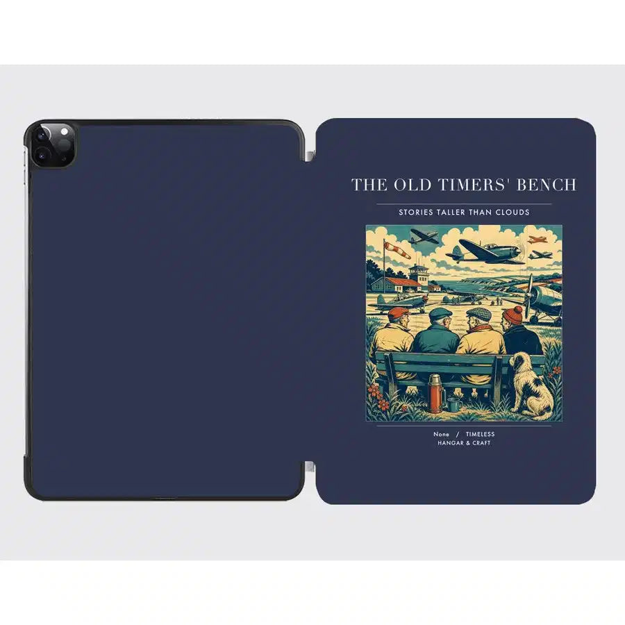 VINTAGE G4140 - The Old Timers' Bench - Designed iPad & Samsung Tablet Cases design on navyblue ipad