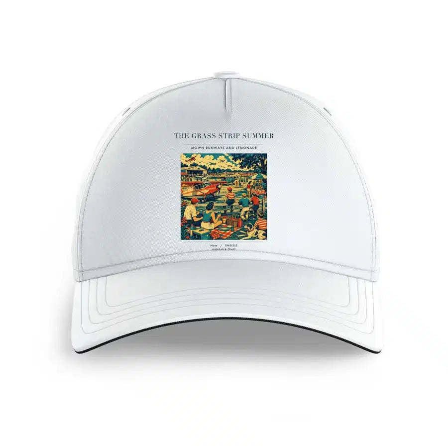 VINTAGE G4142 - The Grass Strip Summer - Printed Hat design on white