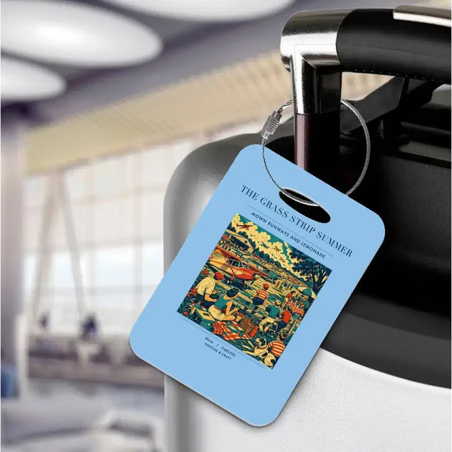 VINTAGE G4142 - The Grass Strip Summer - Acrylic Luggage Tags design on lightblue