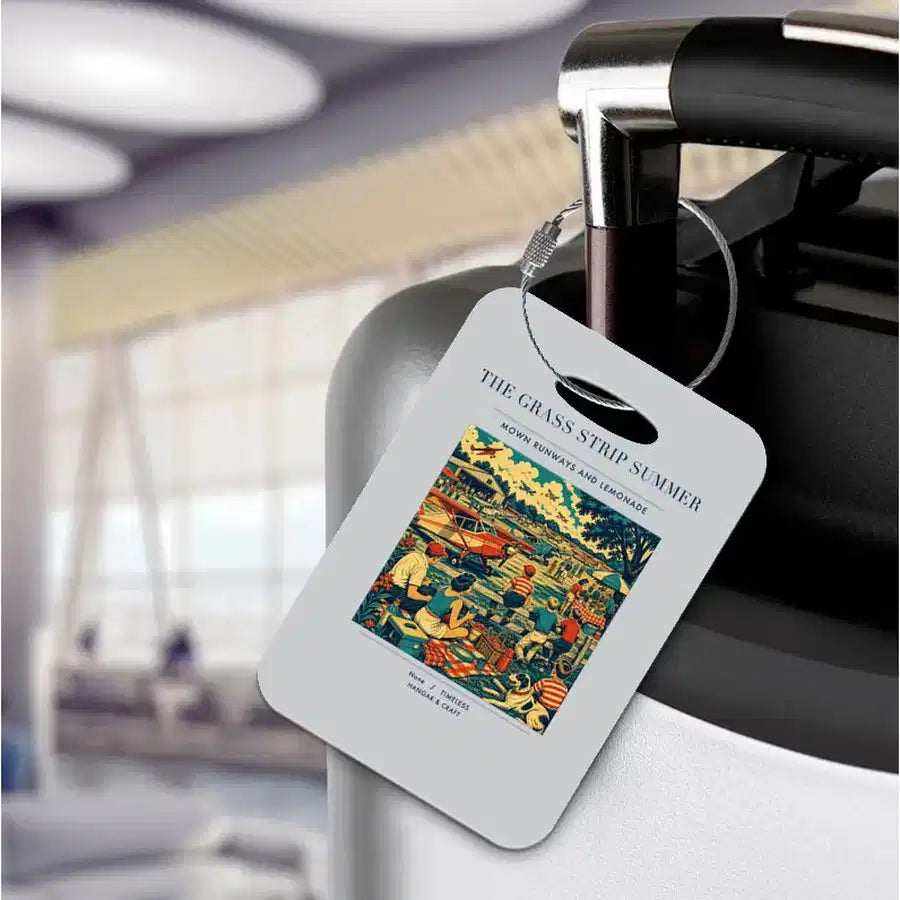 VINTAGE G4142 - The Grass Strip Summer - Acrylic Luggage Tags design on lightgray